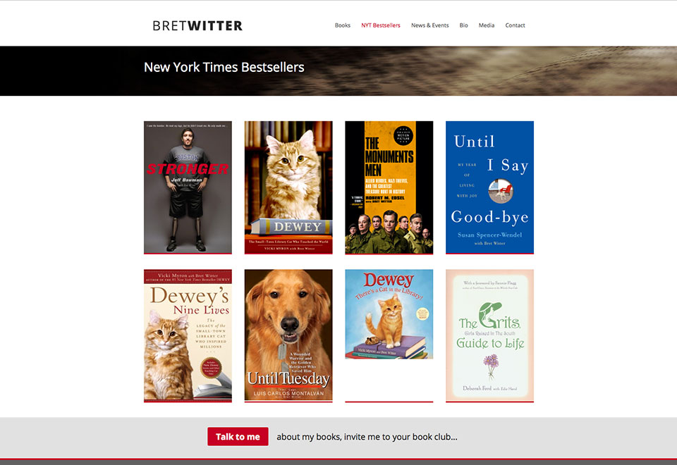 Bret-Witter Website design - NYT-Bestsellers