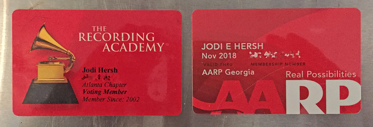 recording academy - aarp cards