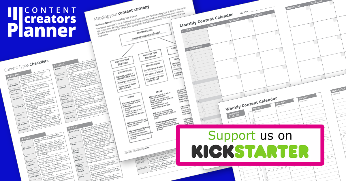 content creators planner kickstarter