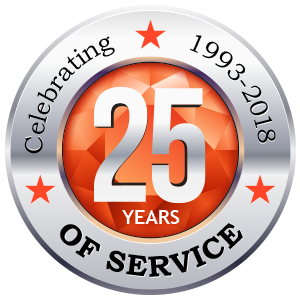 celebrating 25 years of service badge