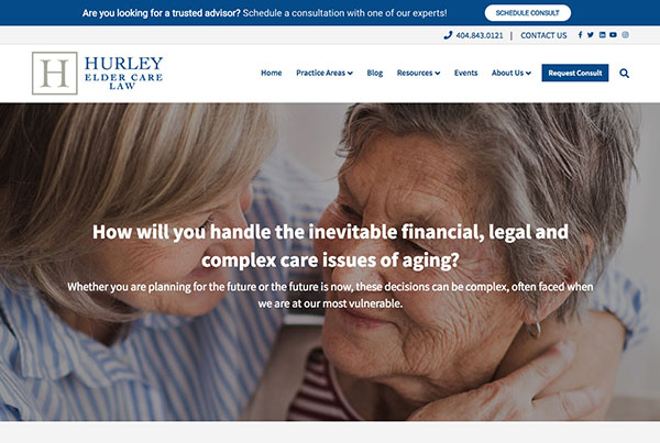 Hurley Elder Care Law Website Design